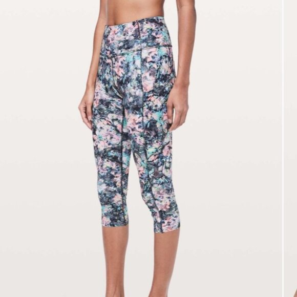 Lululemon Fast & Free Leggings Crop II *Nulux 19" Dappled Daze Multi - Picture 1 of 16